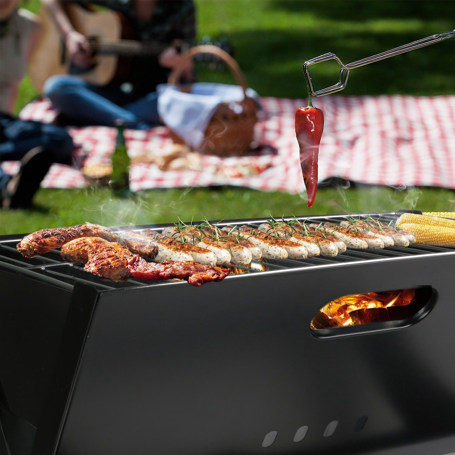 Portable BBQ Barbecue Grill Foldable Charcoal Grill Camping Garden Outdoor Travel Doba
